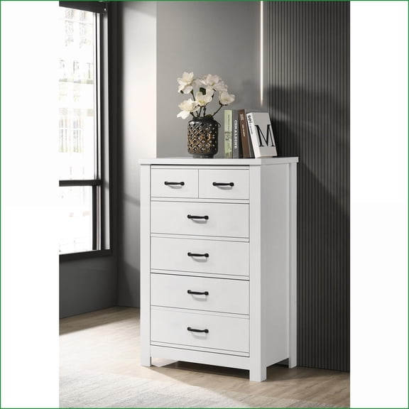 Chests & Wardrobes | Cassini 31'' White 5-Drawer Chest | White | Engineered Wood