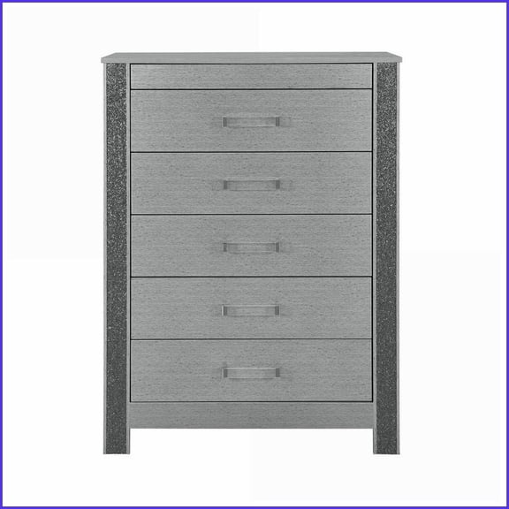 Chests & Wardrobes | Lorenzo Modern Silver Chest with Hidden Jewelry Compartment | Silver | Solid Wood+MDF