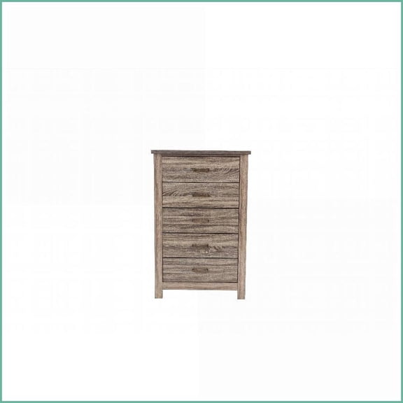 Chests & Wardrobes, Mid-Century Transitional Chest of Drawers, Rustic Gray Oak/Brown, 35”x16”x49”H | Natural | Particle Board+MDF