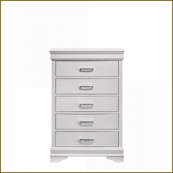 Chests & Wardrobes, Modern 5-Drawer Chest | Manufactured Wood | White