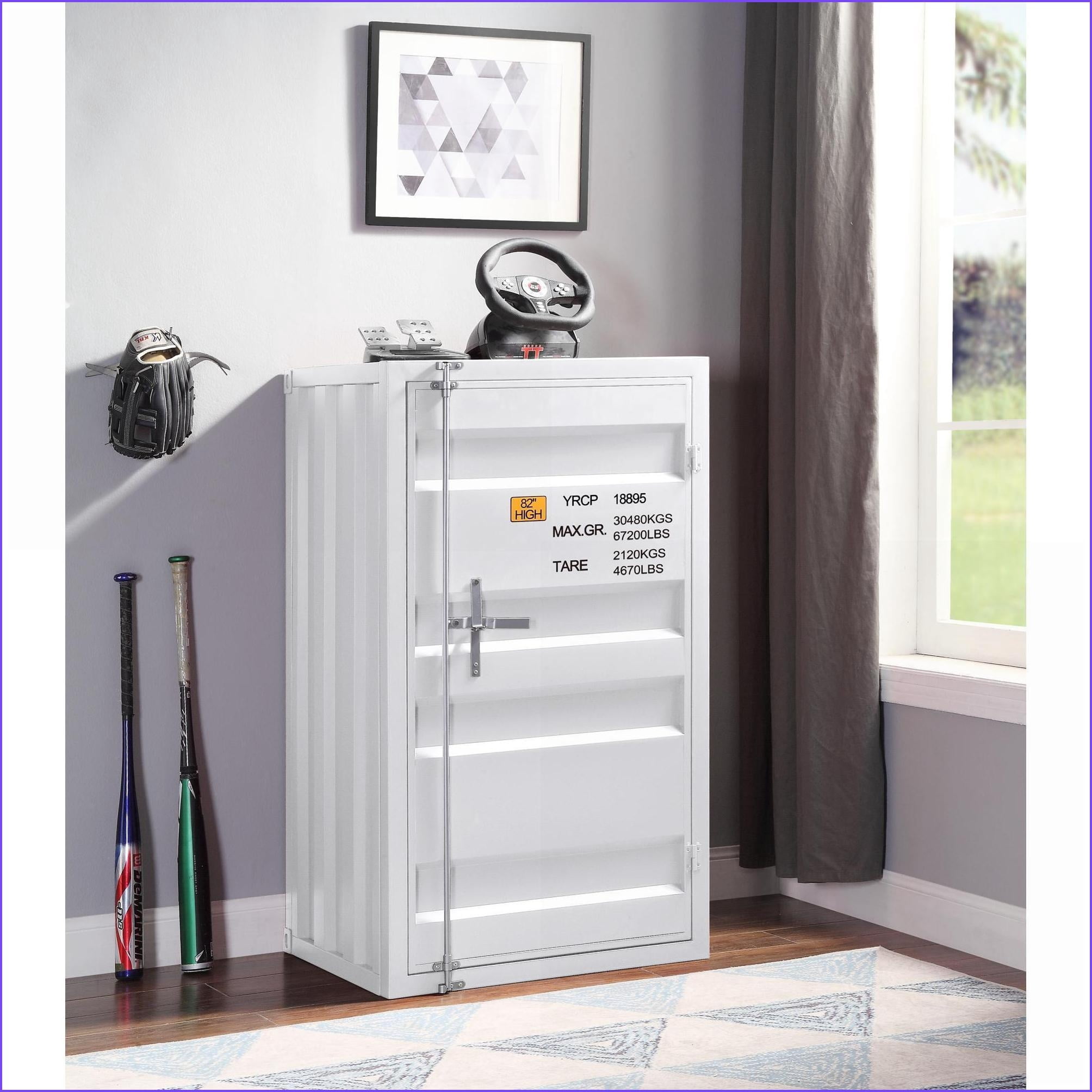Chests & Wardrobes Traditional 1-Door Chest with Container Lock | Iron ...