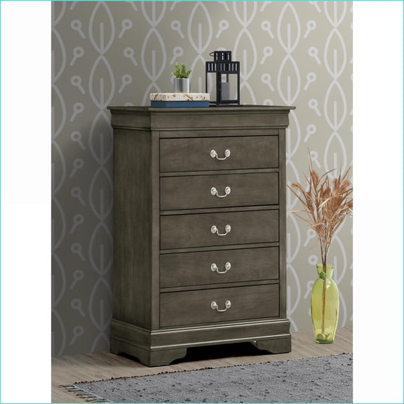 Chests & Wardrobes, Traditional Gray Storage Chest | Gray | Particle Board