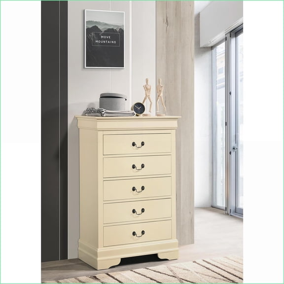 Chests & Wardrobes | Traditional LouisPhillipe Chest with Dovetailed Drawers | Beige | Particle Board