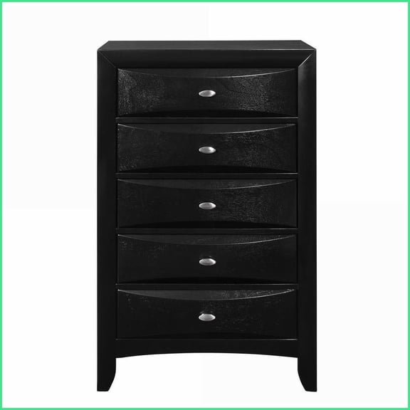 Chests & Wardrobes Traditional Lucille Chest with Spacious Drawers | Black | Solid Wood+MDF