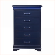 Chests & Wardrobes Transitional 5-Drawer Chest with LED Lighting | Blue | Solid Wood+MDF