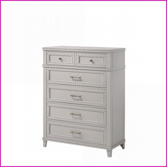 Chests & Wardrobes | Transitional Gray 5 Drawer Chest with French Dovetail | Solid Wood+MDF