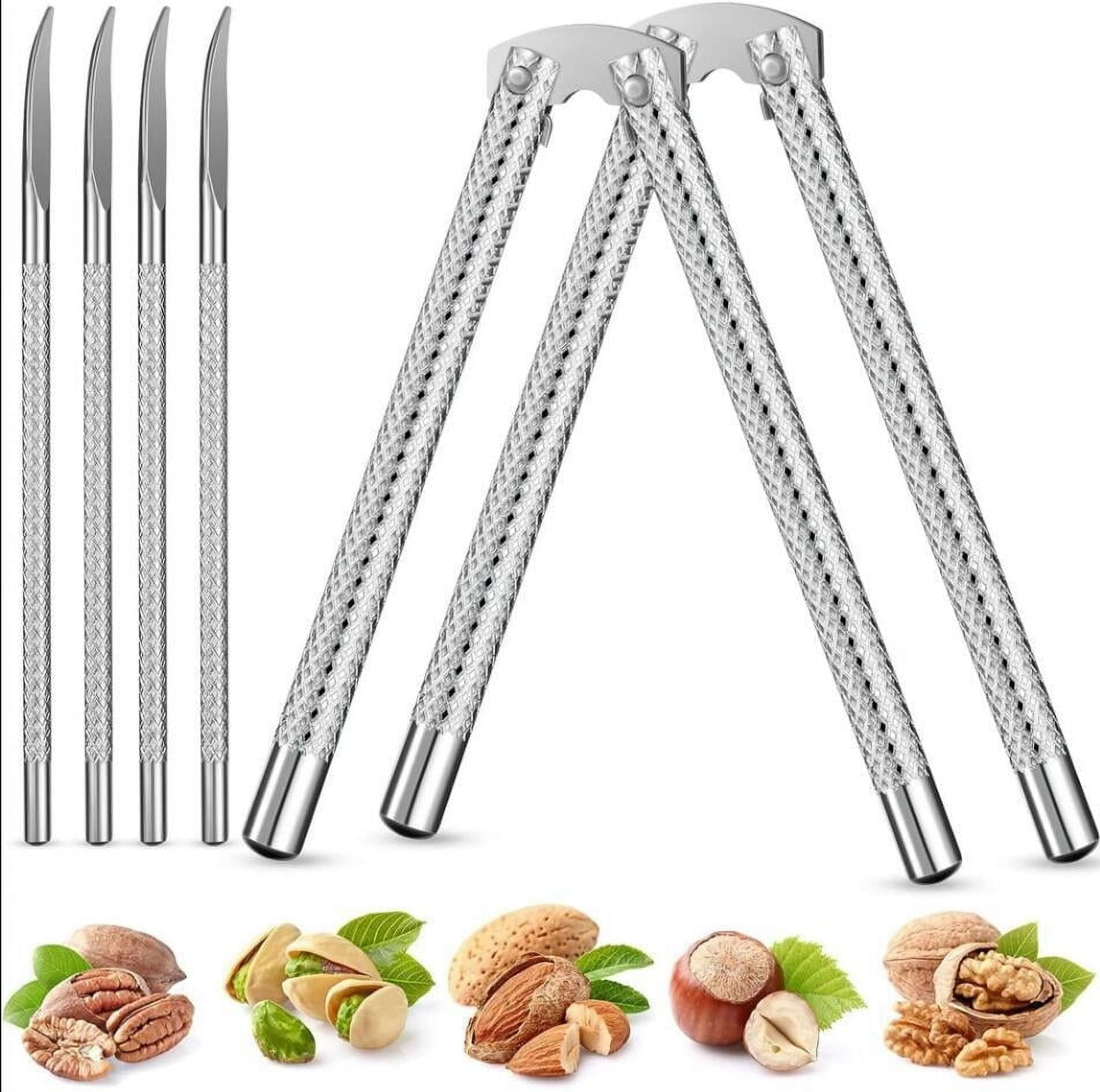 Chetnut cracker Nut Cracker, Multi-Purpose Cracker Set - Stainless Steel Seafood Pecan Crackers Forks, Non-slip Handle Walnut Cracker Tools, Lobster Crab Leg Cracker Nut Cracking Tools