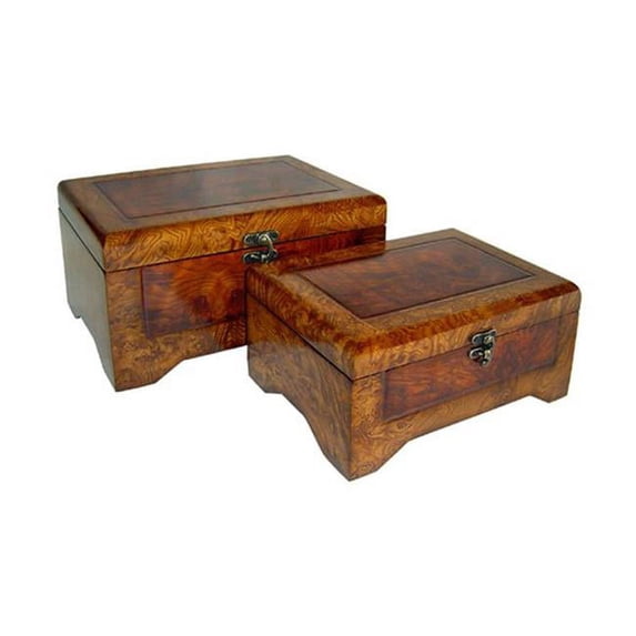 Small Fancy Containers Cheung's FP-2377-2 Wooden Rectangular Small Lined Decorative Boxes (Set ...