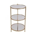 thumbnail image 1 of Cheung's Home Decorative 3 Tier Round Gold Metal Table with Mirror, 1 of 1