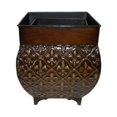 thumbnail image 1 of Cheungs Set of 3 metal planter with square top and curved fleur de lis patterned body, 1 of 5