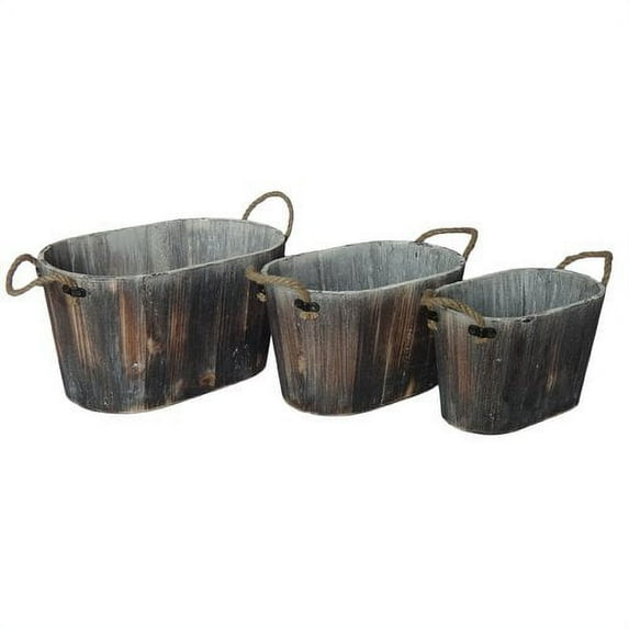 Cheungs 3 Piece Oval Container with Rope Handles Set