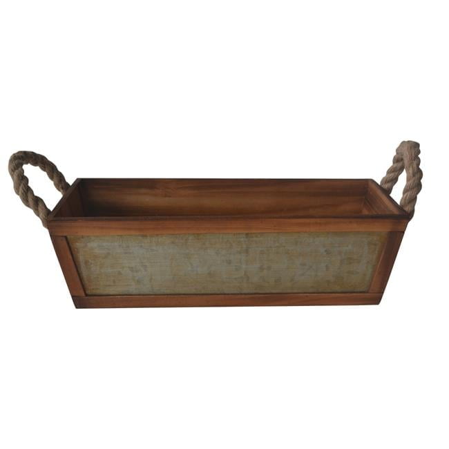 Cheungs 4618 Galvanized Front Tapered Wooden Storage Container with ...