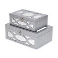 thumbnail image 1 of Harlane Set of 2 Overlayed Mirror Silver Boxes, 1 of 6