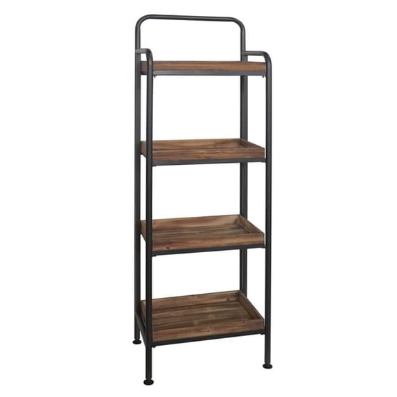 Cheungs 4841 4-Tier Wood Shelf with Metal Frame