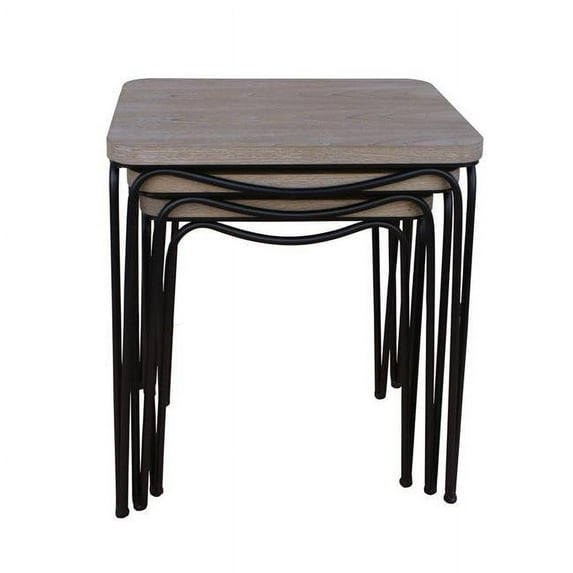 Cheungs 4895-3 Laminate Wood Top Nesting Table - Set of 3