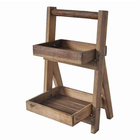 Alari 2 Tier Wood Folding Shelf - Small