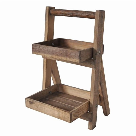 Alari 2 Tier Wood Folding Shelf - Small