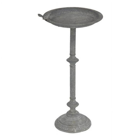 Cheungs 4912 Gray Metal Rustic Garden Accent Bird Bath