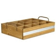 thumbnail image 1 of Cheungs  4 lbs Wooden 12 Compartment Caddy with Metal Accent & Side Handles, 1 of 3