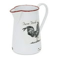 thumbnail image 1 of Cheungs 5021 White Lacquered Metal Pitcher Decor with Chicken Decal, 1 of 5