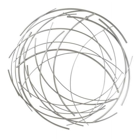 Cheungs Accent Piece Silver Abstract Round Wall Art