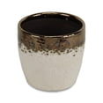 thumbnail image 1 of Cheungs 5330WT Electroplate Copper Rim Ceramic Pot, White, 1 of 1