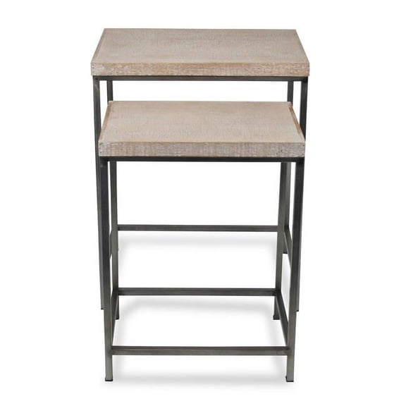 Cordelia Set of 2 White Washed Nesting Tables