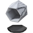 thumbnail image 1 of Cheungs 5594GR Hexagon Textured Pattern Ceramic Planter, Gray, 1 of 3