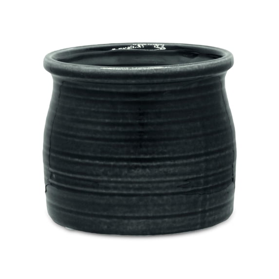 Cheungs Kifon Curved Ceramic Ceramic Pot - Dark Gray Large