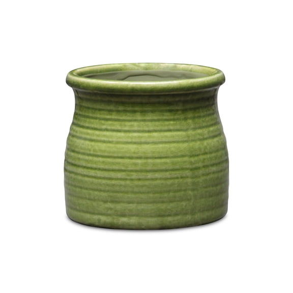 Cheungs 5663OG Kifon Curved Ceramic Ceramic Pot, Olive Green - Medium