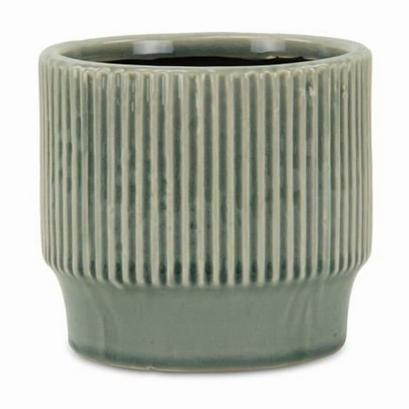 Cheungs 5773L 5.5 x 5.25 x 4.75 in. Ruffled Ridge Pot, Green