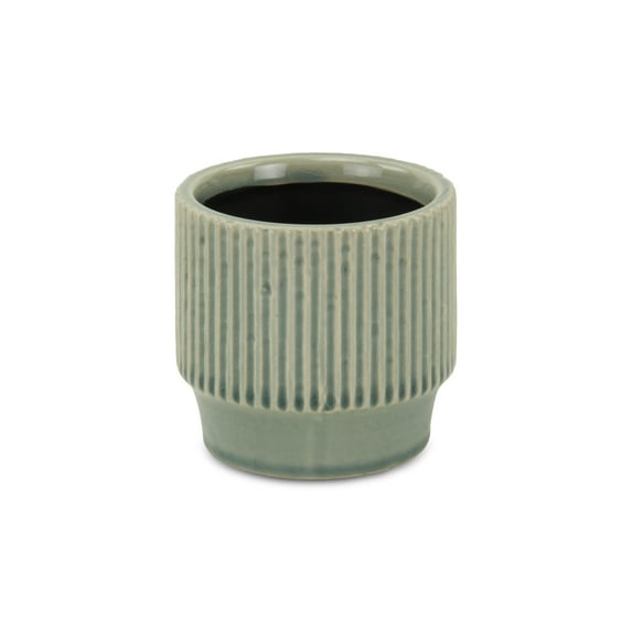 Cheungs 5773S 4.25 x 4 x 3.5 in. Ruffled Ridge Pot, Green