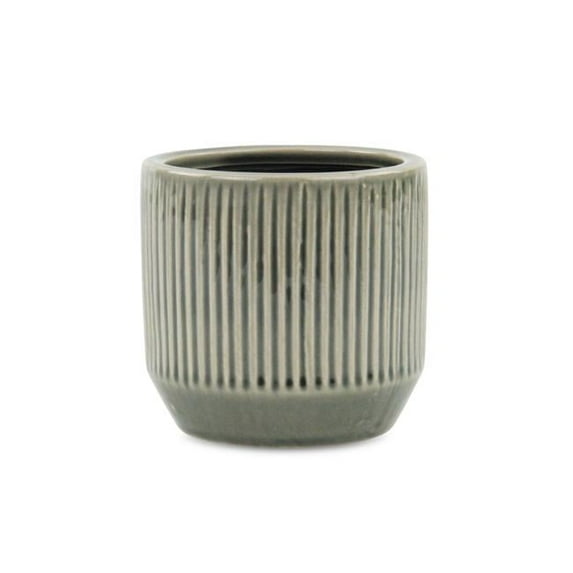 Cheungs Gray Ceramic Ruffled Ridge Pot Small