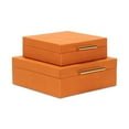 thumbnail image 1 of Lusan Square Decorative Box Set - Orange Faux Shagreen, 1 of 10