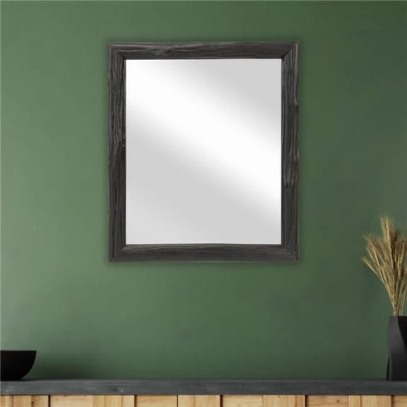 Cheungs 5882BK Emmalora Painted Natural Wood Bar Framed Mirror, Black