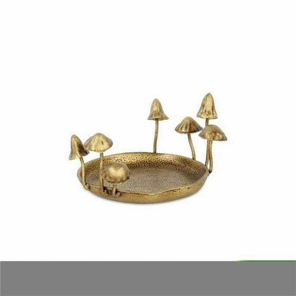 Cheungs 5918GD Gold Qinrie Cast Iron Catchall Mushroom Tray