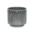 thumbnail image 1 of Cheungs 5920GR Parlora Crossed Diagonal Pattern Straight Side Ceramic Pot, Gray - Medium, 1 of 1