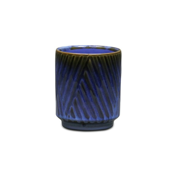 Cheungs Parlora Crossed Diagonal Pattern Ceramic Pot - Blue Small
