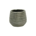 thumbnail image 1 of Cheungs 5927GR Fairloam Round Curved Wave Lined Pattern Ceramic Pot, Gray - Small, 1 of 1