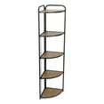 thumbnail image 1 of Lefeld 5 Tier Foldable Wood & Metal Frame Corner Shelf, 1 of 4