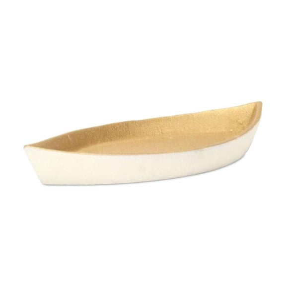 Saoirse White & Gold Cast Iron Boat Dish