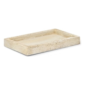 Avice 9.75" Beige Stone Style MGO Decorative Rectangle Tray