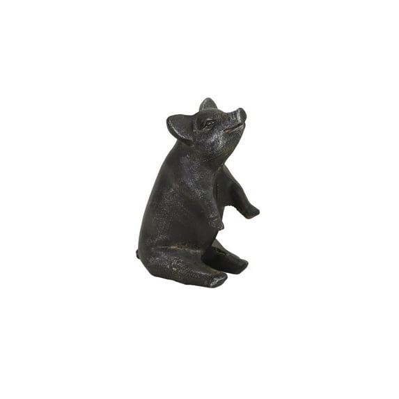 Cheungs Accent Piece Home Decor Cast Iron Sitting Pig