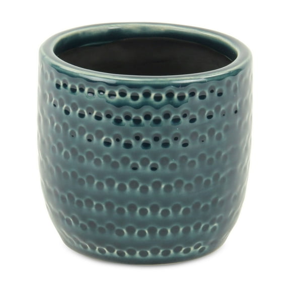 Cheungs Attollo Navy Blue Ceramic Dotted Pattern Pot Small