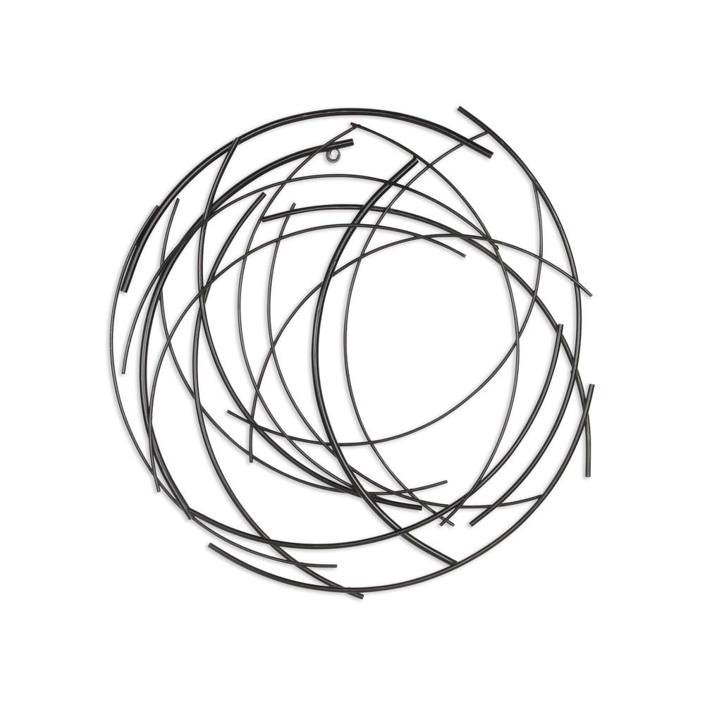 Cheungs Denine Black Abstract Round Wall Art