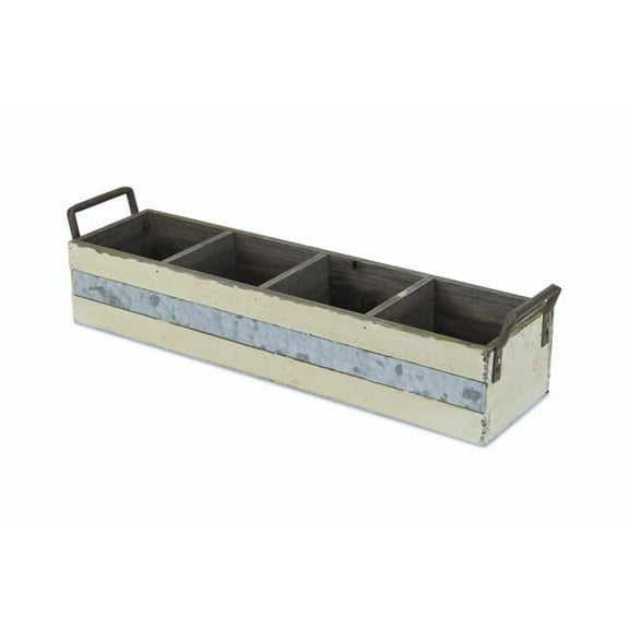 Cheungs FP-3879W Rustic White Wooden 3 Slot Storage Caddy