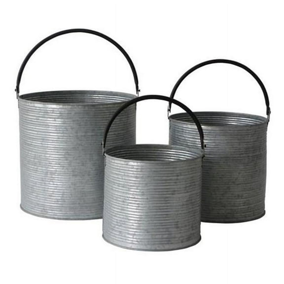 Cheungs FP-4000-3 Set of 3 Metal Bucket with handle