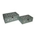 thumbnail image 1 of Cheungs FP-4060-2W Set Of 2 White Wooden Boxes With Front And Top Mirror, 1 of 9