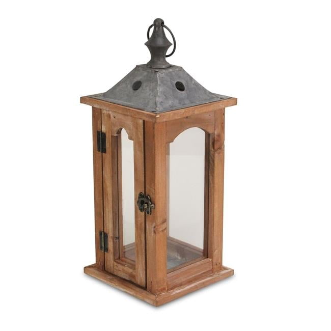 Cheungs FP-4477 Wood & Galvanized Metal Lantern