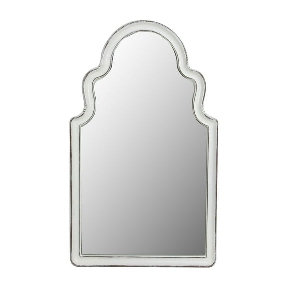 Cheungs Home Decorative Elegant Curve Top White Wall Mirror